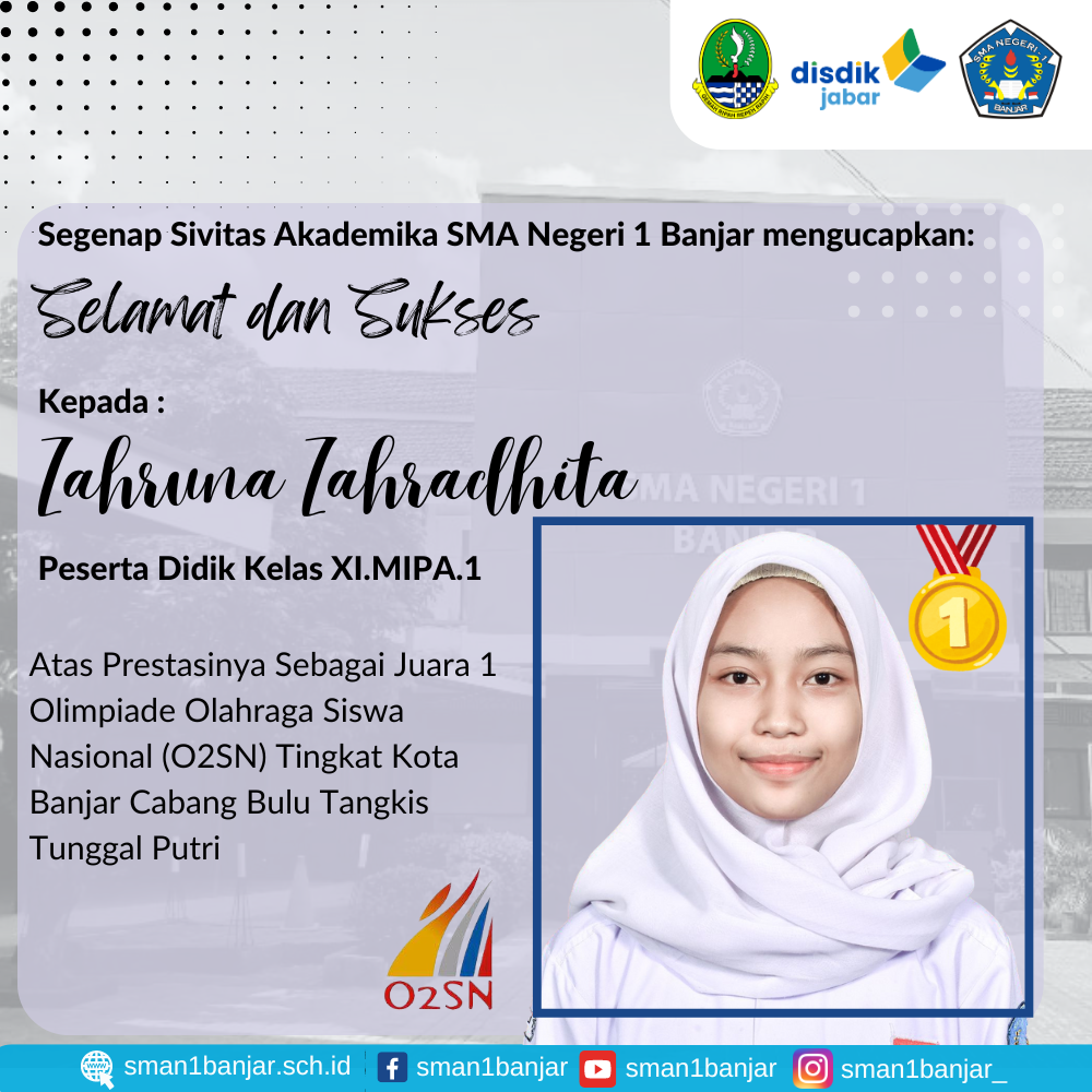 Juara 1 O2SN-Bulutangkis Tunggal Putri Tingkat Kota Banjar